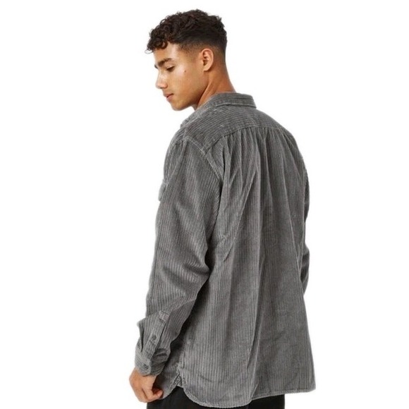 Levi's Jackson Worker Corduroy Overshirt Jacket Button Down Up Pewter Gray Sz L - Picture 3 of 16